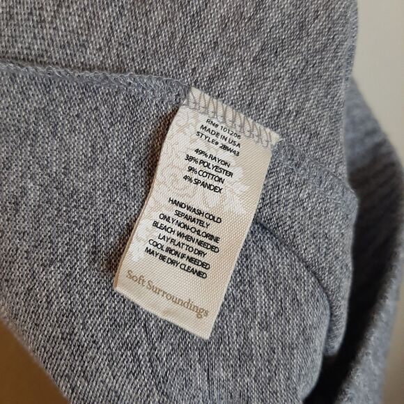 Soft Surroundings Leggings Gray Women Size L Sweater Soft Ruched Ankle Lounge - Picture 5 of 10